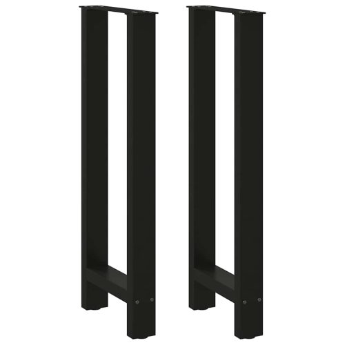 Gambe Per Tavolino Nero 2 Pz 40x(100-101) Cm Acciaio